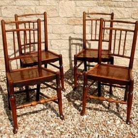 Set of Four Ash Spindle-Back Chairs