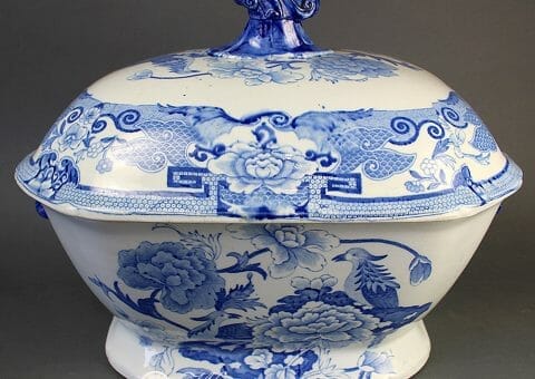 Mason's Ironstone China Soup Tureen - Blue Pheasant Pattern