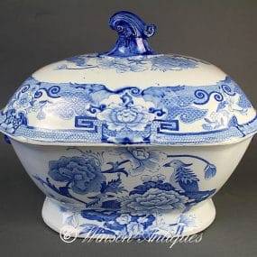 Mason's Ironstone China Soup Tureen - Blue Pheasant Pattern