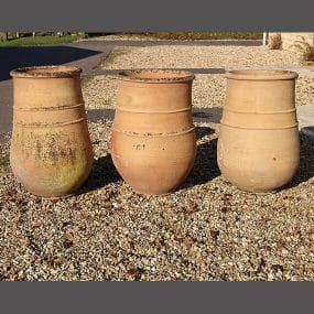Set of Three Large French Terracotta Pots