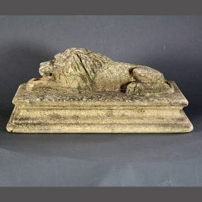 18th Century Stone Recumbent Carved Lion
