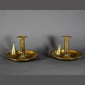 Pair of Early 19th Century Brass Chamber Sticks