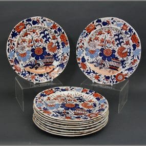 Mason's Ironstone China Dinner Plates - Japan Fence Pattern