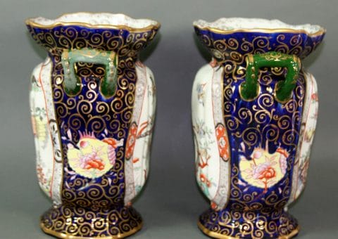 A pair of Mason's Ironstone China vases